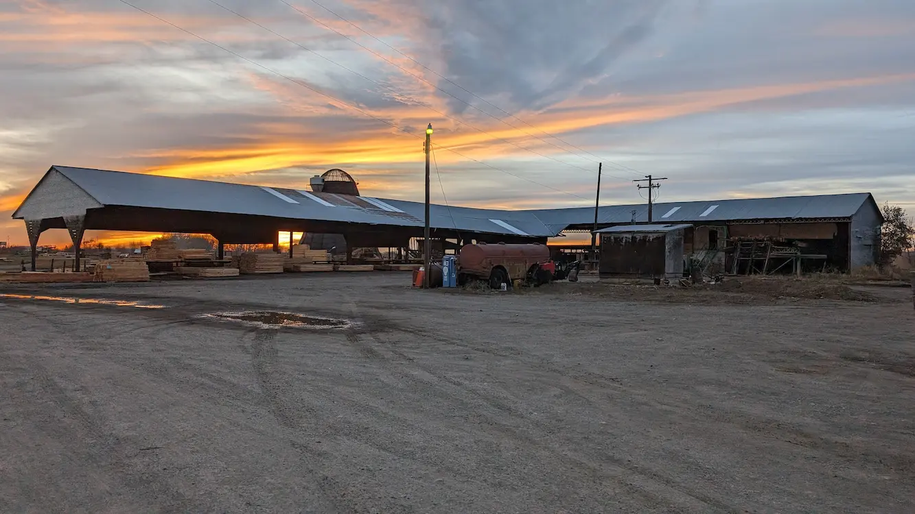 Mill at sunset