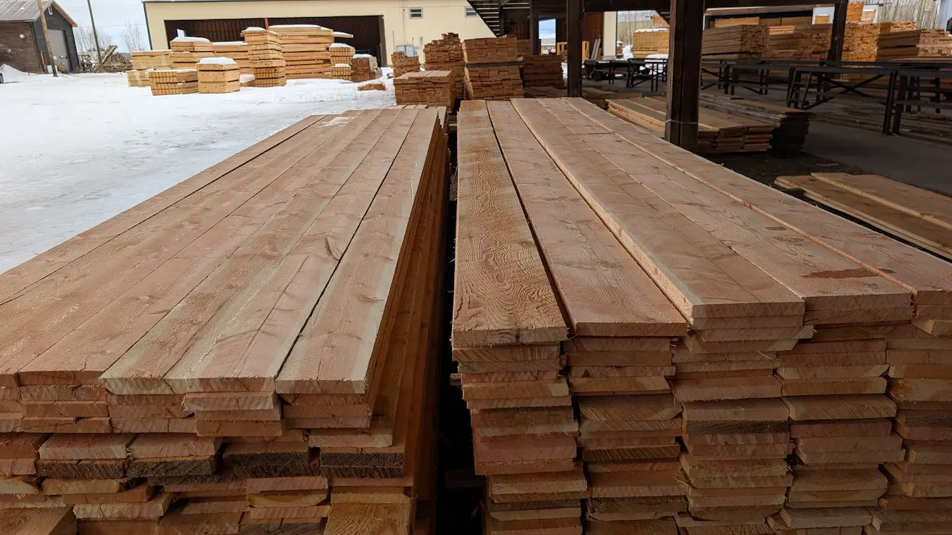 Rough-cut lumber