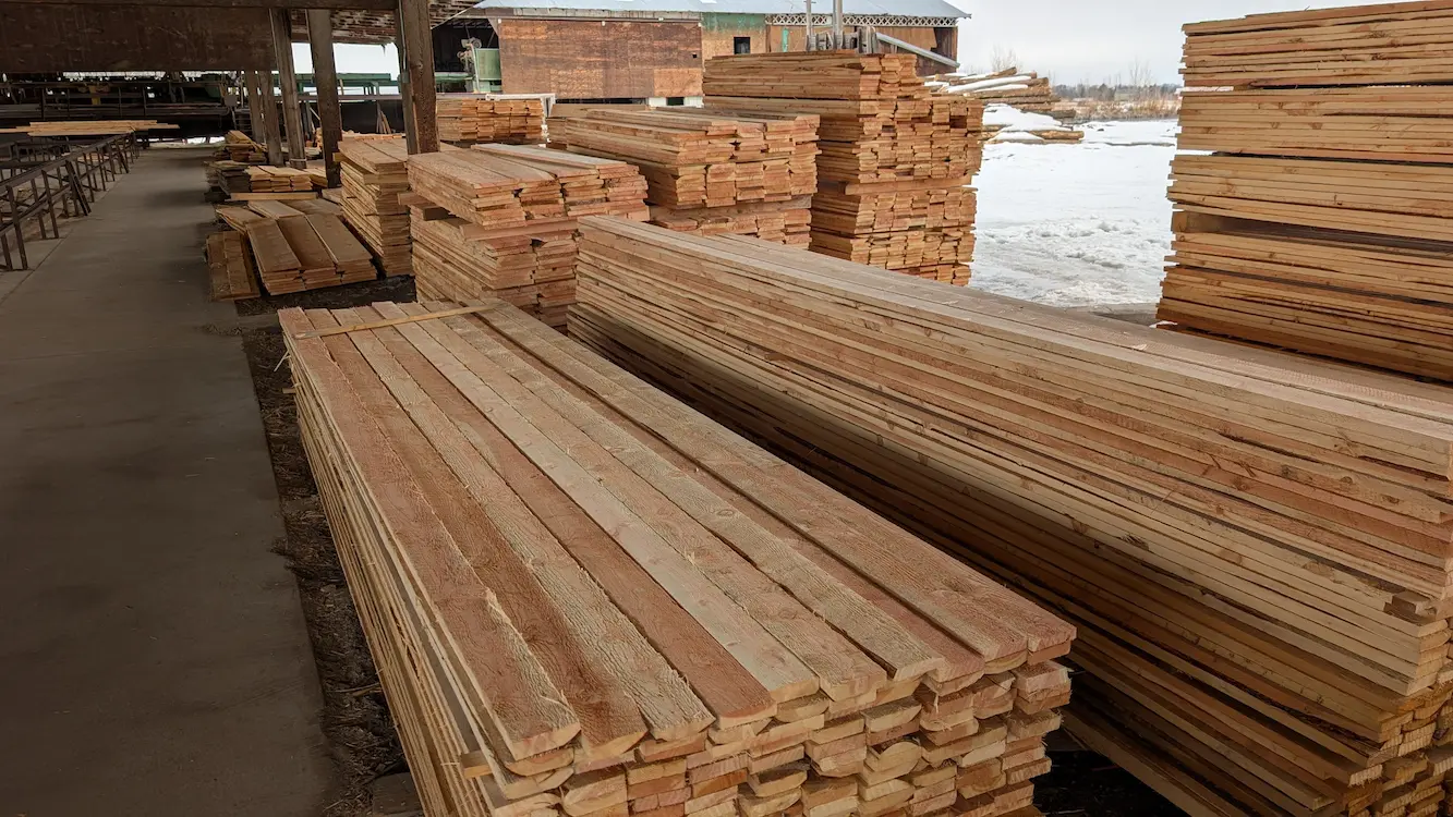 Rough-cut lumber